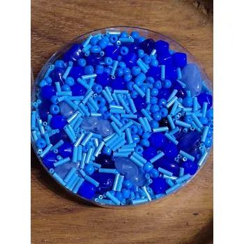 Korálek Korálky skleněné směs 120g modré