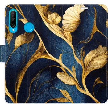 Pouzdro na mobilní telefon Flipové pouzdro iSaprio - GoldBlue - Huawei P30 Lite