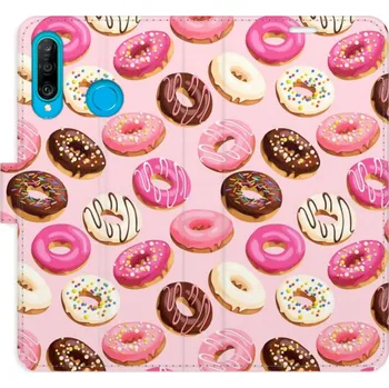 Pouzdro na mobilní telefon Flipové pouzdro iSaprio - Donuts Pattern 03 - Huawei P30 Lite