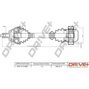 Poloosa kola Hnací hřídel - poloosa Dr!ve+ DP2110.10.0066