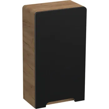 Koupelnový nábytek A - Interiéry Skříňka Luis 35 B doplňková horní, černá mat/zlatý dub