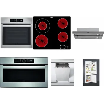 Set domácích spotřebičů WHIRLPOOL ABSOLUTE AKZ9 6230 IX + WHIRLPOOL AKT 8130/NE + WHIRLPOOL AKR 749/1 IX + WHIRLPOOL ABSOLUTE AMW 730 IX + WHIRLPOOL WSIC 3M27 C + WHIRLPOOL ART 65031