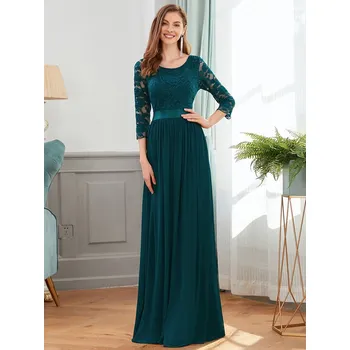 Dámské šaty Ever Pretty krajkové teal šaty 7412 Velikost: S / 36 / 04 / 08