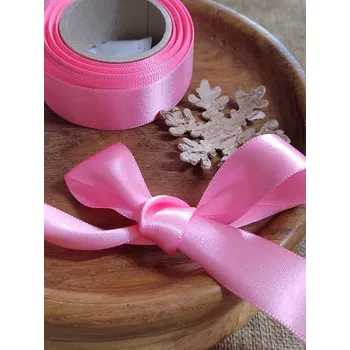 Stuha Atlasová stuha oboulící šíře 24 mm růžová světlá