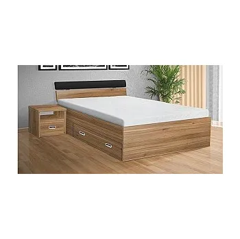 Postel Postel MARI 120cm, s roštem a s úložným prostorem antracit - šedá