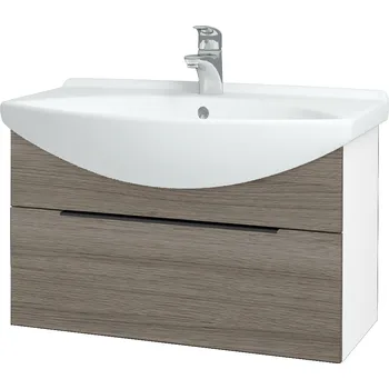 Koupelnový nábytek Dřevojas Koupelnová skříňka TAKE IT SZZ 75 - N01 Bílá lesk / Úchytka T07 / D03 Cafe