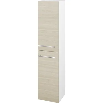 Koupelnový nábytek Dřevojas Vysoká skříň DOS SVD2 35 - N01 Bílá lesk / Úchytka T02 / D04 Dub / Levé