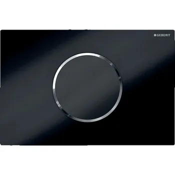 Splachovací tlačítko Geberit ovládání WC, elektronické ovládání splachování, napájení z baterie, 2 množství splachování, ovládací tlačítko Sigma10, automatické/bezdotykové, černá/chrom lesk (115.908.KM.6)