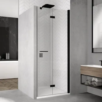 RONAL SOLINO Black Dvoudílné skládací dveře pravé / 1 strana rohového vstupu SOLF1D1200607