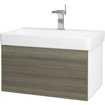Koupelnový nábytek Dřevojas Koupelnová skříňka VARIANTE SZZ 70 pro umyvadlo Laufen Pro S - N01 Bílá lesk / D03 Cafe
