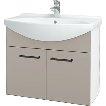 Koupelnový nábytek Dřevojas Koupelnová skříňka TAKE IT SZD2 75 - N01 Bílá lesk / Úchytka T06 / N07 Stone