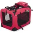 přepravka pro zvíře JK ANIMALS Přepravní plátěný box M 60 x 42 x 42 cm červený