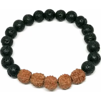 Náramek Rudraksha a láva - náramek