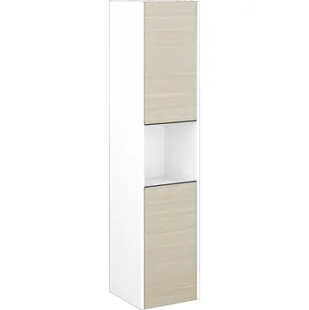 Koupelnový nábytek Dřevojas Vysoká skříň BONO SVD2O 35 - N01 Bílá lesk / Úchytka T33 / D04 Dub / Pravé