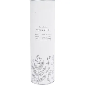 Aroma difuzér Vonný difuzér Flora Collection, Tiger Lilly, 100 ml, 6 x 9,5 cm, černá