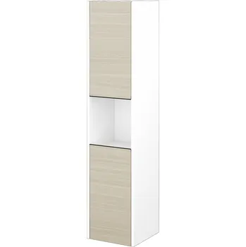 Koupelnový nábytek Dřevojas Vysoká skříň BONO SVD2O 35 - N01 Bílá lesk / Úchytka T33 / D04 Dub / Levé