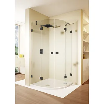Riho Scandic NXT čtvrtkruhový sprchový kout 97x97x200 cm, R550, černá, Riho-Shield, číré sklo (G001108121)