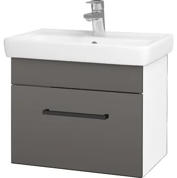 Koupelnový nábytek Dřevojas Koupelnová skříňka SOLO SZZ 55 - N01 Bílá lesk / Úchytka T06 / N06 Lava