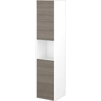 Koupelnový nábytek Dřevojas Vysoká skříň BONO SVD2O 35 - N01 Bílá lesk / Úchytka T34 / D03 Cafe / Levé