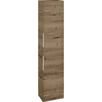 Koupelnový nábytek Dřevojas Vysoká skříň DOS SV1D2 35 - D21 Tobacco / Úchytka T05 / D21 Tobacco / Pravé