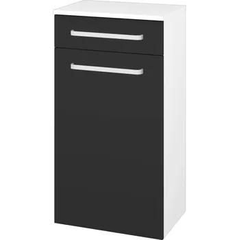 Koupelnový nábytek Dřevojas Nízká skříňka DOS SNDZ 50 - N01 Bílá lesk / Úchytka T01 / N03 Graphite / Pravé