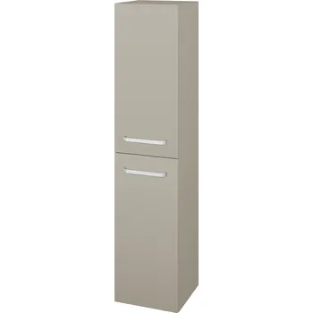 Koupelnový nábytek Dřevojas Vysoká skříň DOS SVD2 35 - L04 Béžová vysoký lesk / Úchytka T01 / L04 Béžová vysoký lesk / Levé