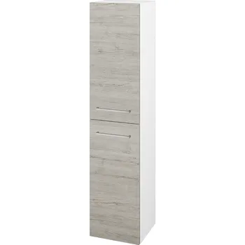 Koupelnový nábytek Dřevojas Vysoká skříň DOS SVD2 35 - N01 Bílá lesk / Úchytka T04 / D05 Oregon / Levé