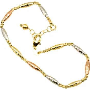 Náramek ŠPERKY-NM, Tříbarevný zlatý dámský náramek 1757 Délka náramku: 18 cm