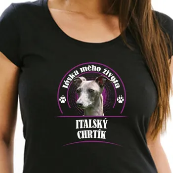 Dámské tričko STRIKER Dámské tričko Italský chrtík Barva: Černá, Velikost: M