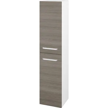 Koupelnový nábytek Dřevojas Vysoká skříň DOS SVD2 35 - N01 Bílá lesk / Úchytka T01 / D03 Cafe / Levé