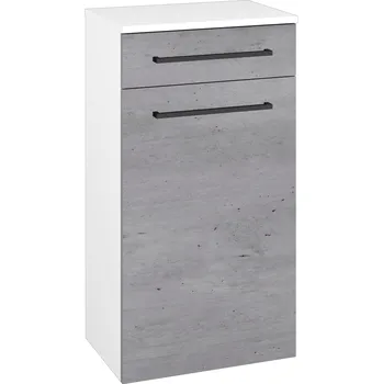 Koupelnový nábytek Dřevojas Nízká skříňka DOS SNDZ 50 - N01 Bílá lesk / Úchytka T06 / D01 Beton / Pravé
