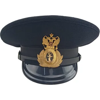 Klobouk ARMÁDNÍ ORIGINÁL RUSKO Brigadýrka námořní s odznakem ruská černá originál Velikost: 55