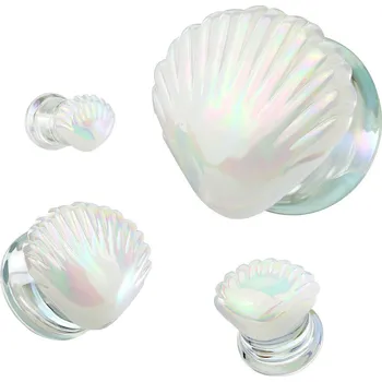 Šperk Šperky4U Skleněný plug do ucha lastura - PL01282-14