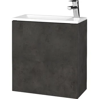 Koupelnový nábytek Dřevojas Koupelnová skříňka VARIANTE SZD 50 umyvadlo Zoom - D16 Beton tmavý / D16 Beton tmavý / Levé