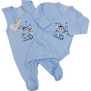 Kojenecká souprava Kojenecká soupravička 3-dílná brouček - vel. 50 modrá