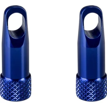 Komponent pro jízdní kolo FORCE čepičky galuskového ventilku s klíčem,hliník,modré