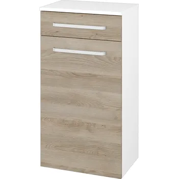 Koupelnový nábytek Dřevojas Nízká skříňka DOS SNDZ 50 - N01 Bílá lesk / Úchytka T01 / D17 Colorado / Pravé