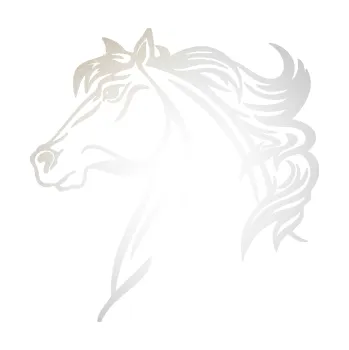 Samolepící dekorace SAMOLEPKA Kůň 100 levá (82 - odrazková reflexní bílá) NA AUTO, NÁLEPKA, FÓLIE, POLEP, TUNING, VLASTNÍ TEXT, TISK, AUTOSAMOLEPKY.cz, POLEPY, OBRÁZEK, LOGO, SAMOLEPKY