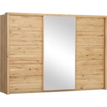 Šatní skříň Velká skříň s posuvnými dveřmi divoký DUB masiv - Berlin BERLIN-K03S-2 | Doprava Zdarma