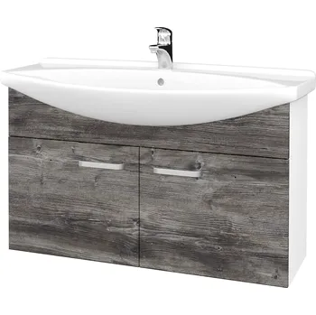 Koupelnový nábytek Dřevojas Koupelnová skříňka TAKE IT SZD2 105 - N01 Bílá lesk / Úchytka T01 / D10 Borovice Jackson