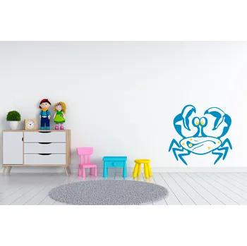 Samolepící dekorace Lepy.cz Samolepka na zeď Vodní svět - Krab Velikost (šířka x výška): 30x29cm, Kombinace barev sety: Ledová modrá + tmavě modrá
