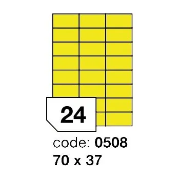 Samolepící etiketa Samolepící etikety Rayfilm Office 70x37 mm 300 archů, fluo žlutá, R0131.0508D