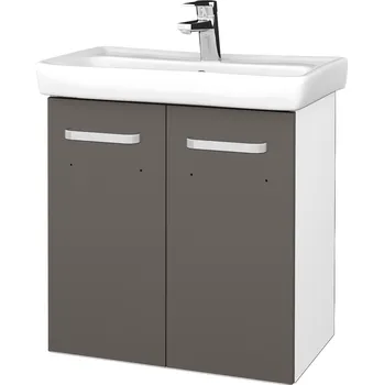 Koupelnový nábytek Dřevojas Koupelnová skříňka DOOR SZD2 60 - N01 Bílá lesk / Úchytka T01 / N06 Lava