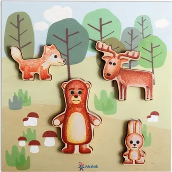 Dřevěná hračka Vkládačka - Dřevěná zvířátka v lese