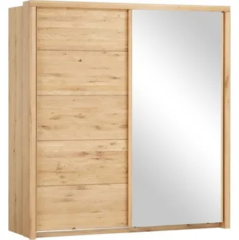 Šatní skříň Skříň s posuvnými dveřmi divoký DUB masiv - BERLIN BERLIN-K02S-2 | Doprava Zdarma