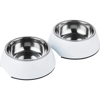miska pro kočku ZooRoyal miska z melaminu M 350 ml sada 2 kusů Bílá 350 ml