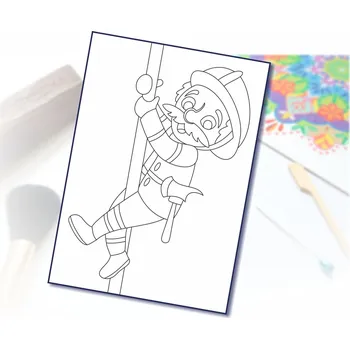 Radost v písku Šablona na pískování hasič na tyči Varianta: A5 (148 × 210 mm)