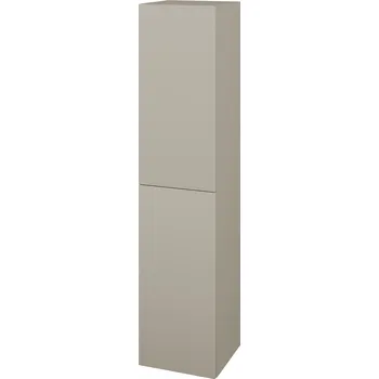 Koupelnový nábytek Dřevojas Vysoká skříň DOS SVD2 35 - L04 Béžová vysoký lesk / Bez úchytky T31 / L04 Béžová vysoký lesk / Pravé