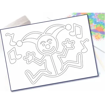 Radost v písku Šablona na pískování kašpárek s notami Varianta: A5 (148 x 210 mm)