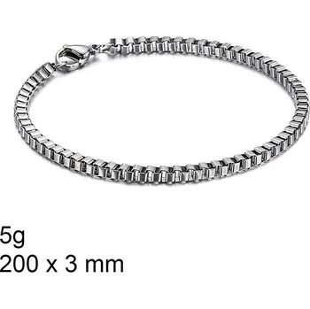 Náramek Ocelový náramek - Box - 200 x 3 mm